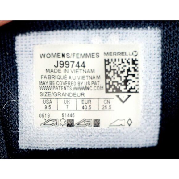 Merrell BLUE BLACK LEATHER NYLON LACE UP FLAT HIGHT TOP SNEAKERS SHOES Sz 9.5 - Picture 10 of 12